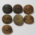 South African Air force lot of 7 buttons - All different makers