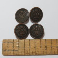 US Army General Service buttons lot of 4 Scoville MFG Co buttons made 1902 to 1918