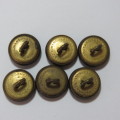 South African Air force buttons lot of 6 blackened wartime smaller size buttons