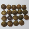 British Military Brass Buttons - Lot of 19 all from different makers - Hard to get