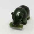 Vintage Jade grizzly bear with fish figurine