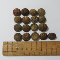 British Military Brass Buttons smaller size - Lot of 17 buttons - All from different makers