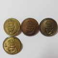 Royal Navy buttons - King`s crown lot of 4 different makers