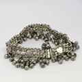 Low Grade silver bracelet with bells - weighs 107.7grams - lenght 23cm - one link broken