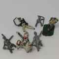 Lot of 6 vintage lead soldiers with missing pieces