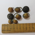 Rhodesia military buttons - 2  small, 4 medium and 2 Bakelite - All with King`s crown