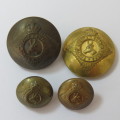 South African Permanent Force buttons Pre 1926 lot of 4 - 2 Large and 2 small
