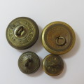 South African Permanent Force buttons Pre 1926 lot of 4 - 2 Large and 2 small