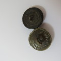 Royal Green Jackets - Pair of buttons white metal and composite