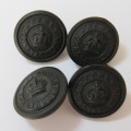 Kent Constabulary lot of 4 old Bakelite buttons with King`s Crown WW1 period