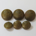 Royal Army Ordnance Corps lot of 6 buttons