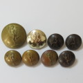 Signal Corps lot of 8 mixed buttons - Some WW2
