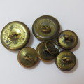 Artillery buttons - 2 British - 4 South Africa King`s crown
