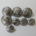 Kent Constabulary lot of 8 buttons - King`s crown