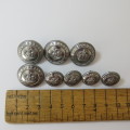 Kent Constabulary lot of 8 buttons - King`s crown