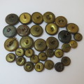 South African Defense Force military buttons - Lot of 15 large and 15 small buttons - Various makers