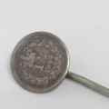 1835 British 1 1/2 pence silver stick pin