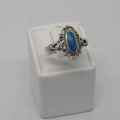 Vintage Sterling silver ring with turquoise - weighs 2.3g - size M1/2