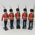 Lot of 5 Vintage British foot guards lead soldiers