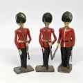 Lot of 3 Vintage Royal Irish guards lead soldiers - Britains Ltd