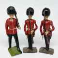 Lot of 3 Vintage Royal Irish guards lead soldiers - Britains Ltd