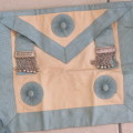 Vintage Masonic Apron - Blue and white - 33 x 40 cm