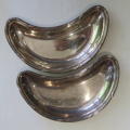 Pair of silver soldered sweets dishes