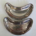 Pair of silver soldered sweets dishes