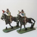 Pair of vintage cavalry lead soldiers - 30 mm soldiers