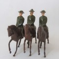 Lot of 3 vintage mounted troops lead soldiers