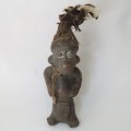 African Art vintage clay figure with excellent netting work