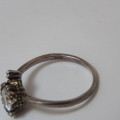 Sterling silver ring with beautiful stone - Size M/N - 2,0 g