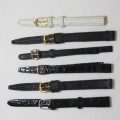 Lot of 6 leather ladies watch straps