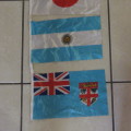 Rugby world cup promotional flag-strap - Italy, Japan, Uruguay and Fiji - Flag size 30 x 18 cm each
