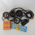Lot of camera and lens box straps - 2 unused plus films and flash strip with 2 uses left