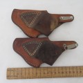 Lot of 10 leather holsters and straps for .32 and .38 revolvers