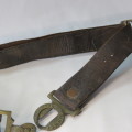 WW1 Transvaal Scottish leather belt and buckle - Length 92 cm