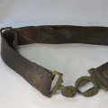 WW1 Transvaal Scottish leather belt and buckle - Length 92 cm