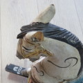 Vintage Rocking horse - Damage to ear - Base length 72 cm -  Horse 63 cm High