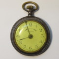 Reminder antique pocket watch in steel case - Rarely seen - Sold as not working