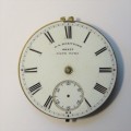 G A Boettger, Cape Town pocket watch movement - Small chip in enamel - Sold as parts