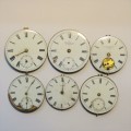 Lot of 6 antique pocket watch movements for spares