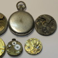 Lot of broken pocket watches for parts