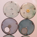 Lot of 7 pocket watch faces with enameling - Some fine cracks & chips