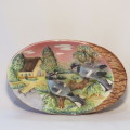 Vintage wall display scene with 2 birds - Rarely seen