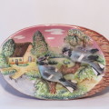 Vintage wall display scene with 2 birds - Rarely seen