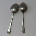 Lot of 2 Sheffield Dishing up spoons - Nickel silver