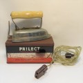 Vintage 1940/50 Prilect Electric travelling Iron - In original tin