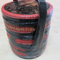 Chinese red, black and gold wedding basket - Top 28 x 28 cm - 46 cm High