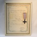 Italian Order of Vittorio Veneto medal issued to Sieli Gaspare with certificate